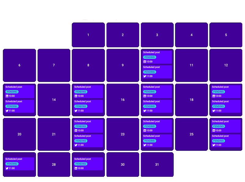 Screenshot of Calendar